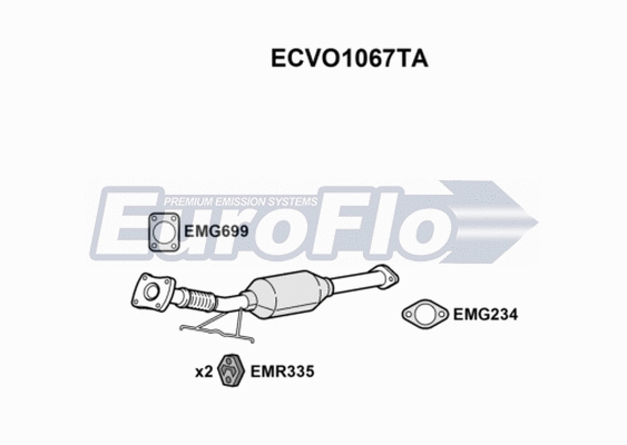 Catalytic Converter (ECVO1067TA)