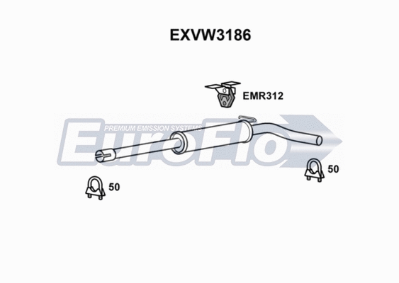 Centre Muffler (EXVW3186)