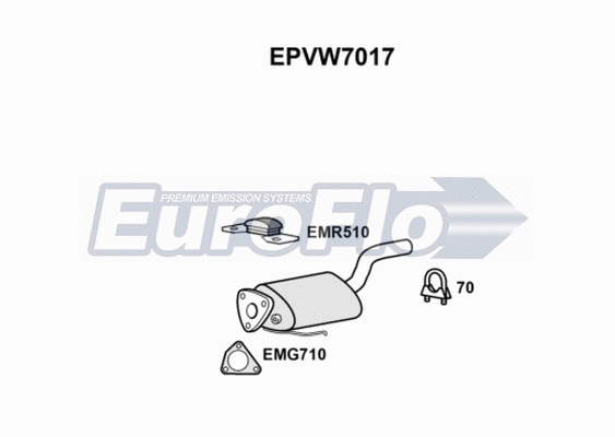 Soot/Particulate Filter, exhaust system (EPVW7017)