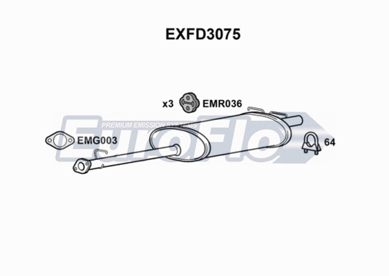 Centre Muffler (EXFD3075)