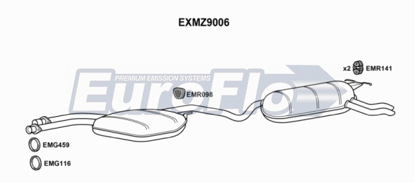 Centre/Rear Muffler (EXMZ9006)