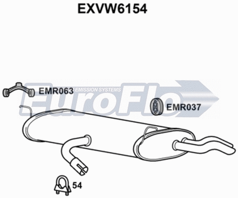 Rear Muffler (EXVW6154)