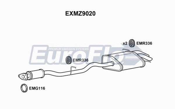 Centre/Rear Muffler (EXMZ9020)