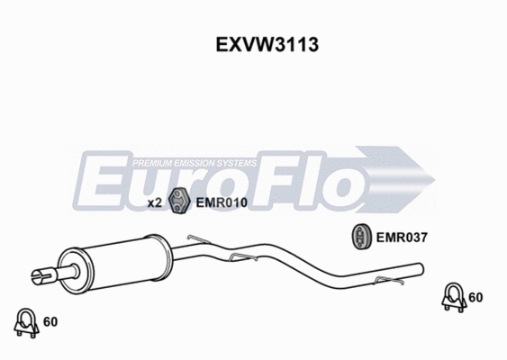 Centre Muffler (EXVW3113)