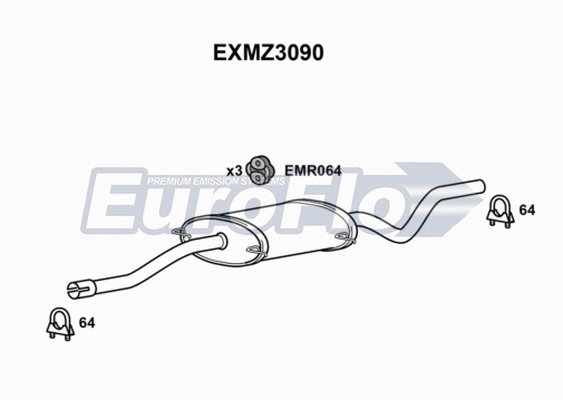 Centre Muffler (EXMZ3090)