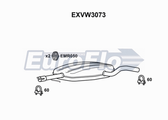 Centre Muffler (EXVW3073)