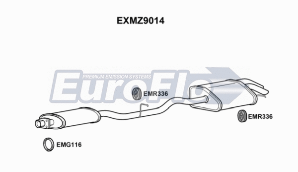 Centre/Rear Muffler (EXMZ9014)