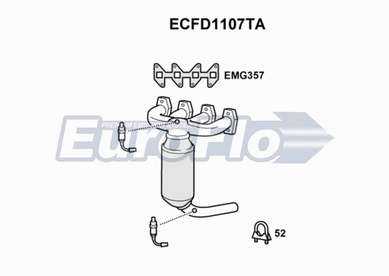 Catalytic Converter (ECFD1107TA)