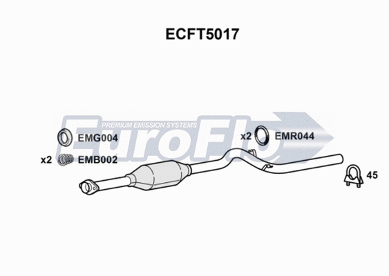 Catalytic Converter (ECFT5017)