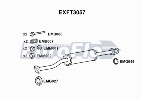 Centre Muffler (EXFT3057)