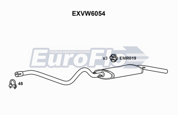 Rear Muffler (EXVW6054)