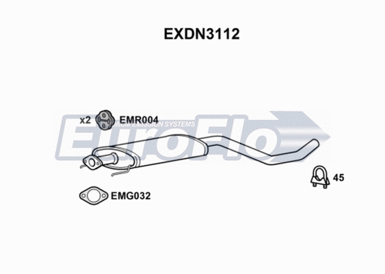 Centre Muffler (EXDN3112)
