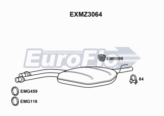 Centre Muffler (EXMZ3064)