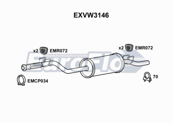 Centre Muffler (EXVW3146)