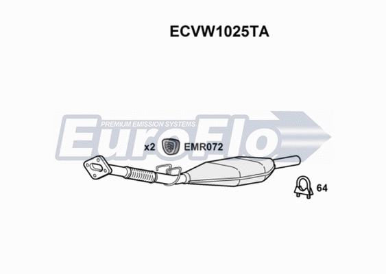 Catalytic Converter (ECVW1025TA)
