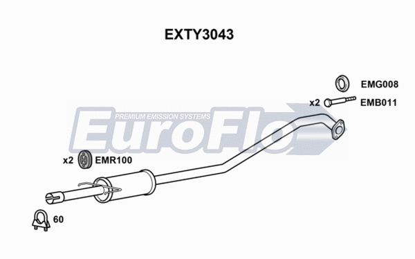 Centre Muffler (EXTY3043)