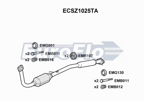 Catalytic Converter (ECSZ1025TA)