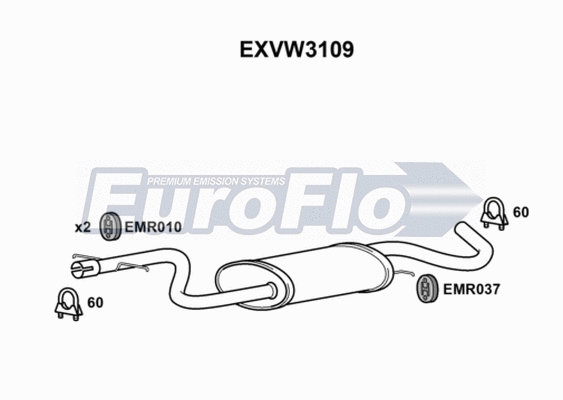 Centre Muffler (EXVW3109)