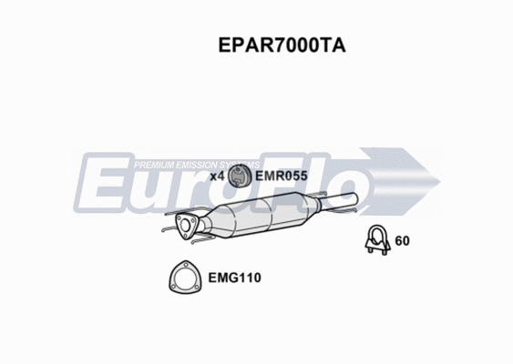 Soot/Particulate Filter, exhaust system (EPAR7000TA)