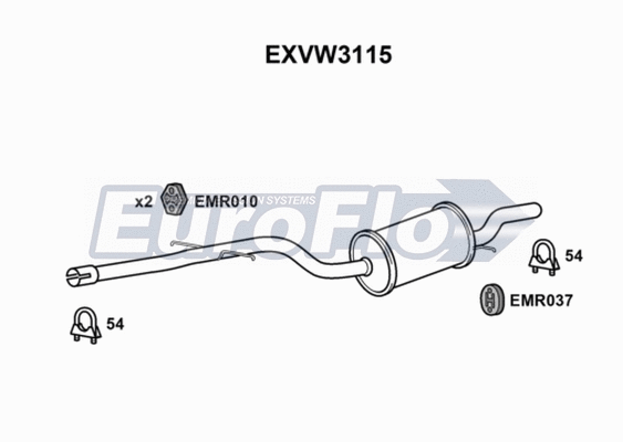 Centre Muffler (EXVW3115)
