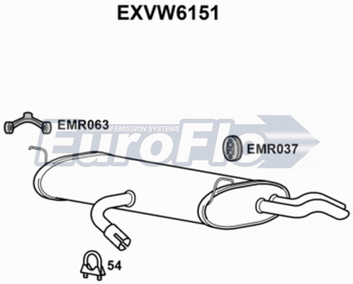 Rear Muffler (EXVW6151)