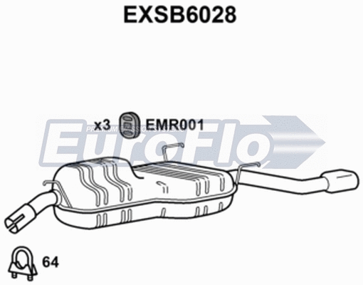 Rear Muffler (EXSB6028)