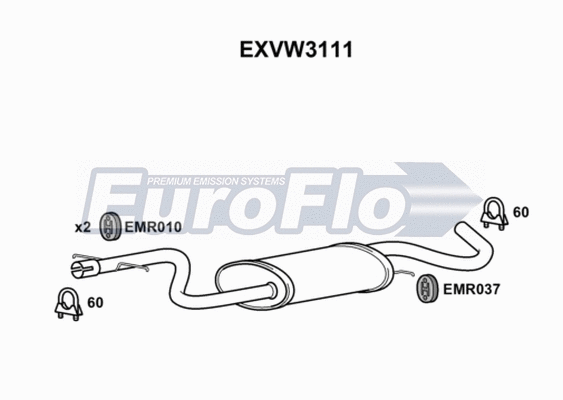 Centre Muffler (EXVW3111)
