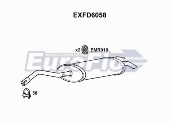 Rear Muffler (EXFD6058)