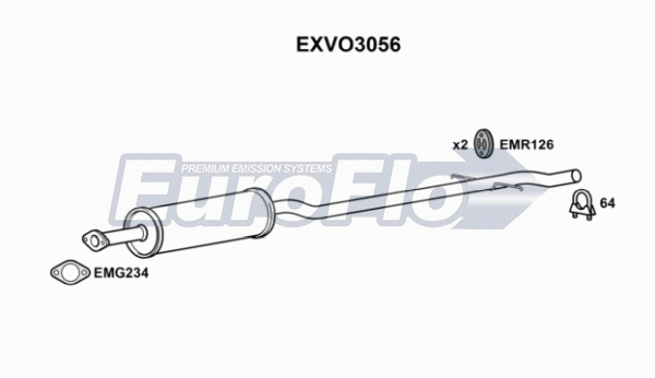Centre Muffler (EXVO3056)