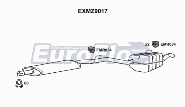 Centre/Rear Muffler (EXMZ9017)