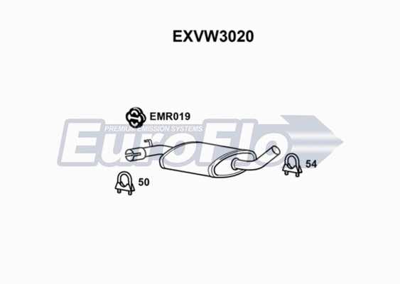 Centre Muffler (EXVW3020)