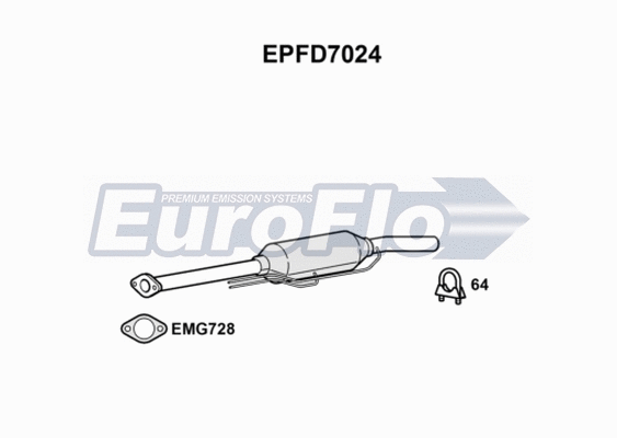 Soot/Particulate Filter, exhaust system (EPFD7024)