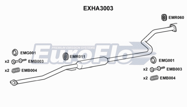 Centre Muffler (EXHA3003)