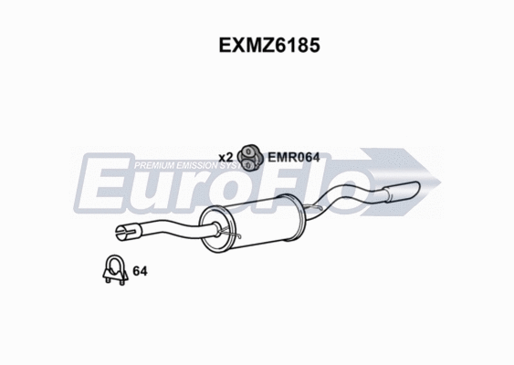 Rear Muffler (EXMZ6185)