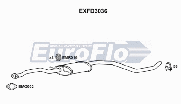 Centre Muffler (EXFD3036)