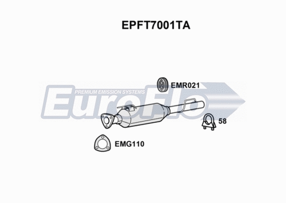Soot/Particulate Filter, exhaust system (EPFT7001TA)