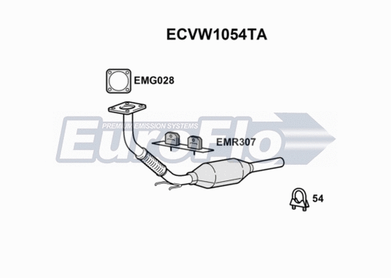 Catalytic Converter (ECVW1054TA)