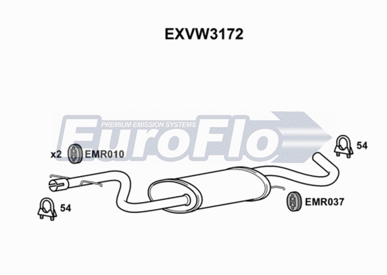 Centre Muffler (EXVW3172)