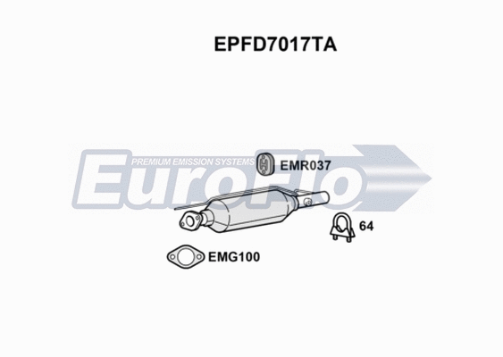 Soot/Particulate Filter, exhaust system (EPFD7017TA)