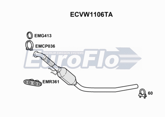 Catalytic Converter (ECVW1106TA)