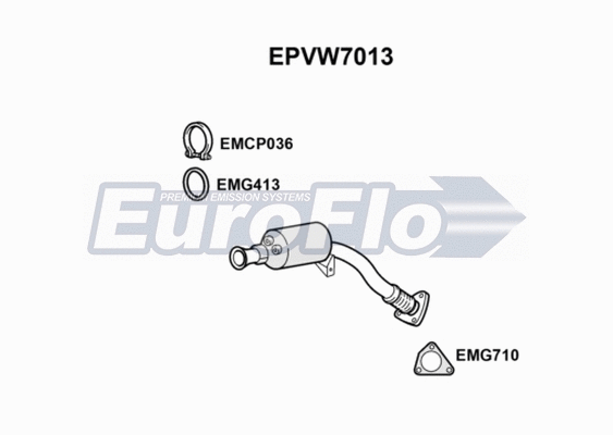 Soot/Particulate Filter, exhaust system (EPVW7013)