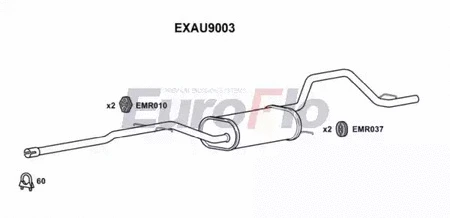 Centre/Rear Muffler (EXAU9003)