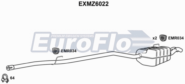 Rear Muffler (EXMZ6022)