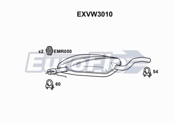 Centre Muffler (EXVW3010)