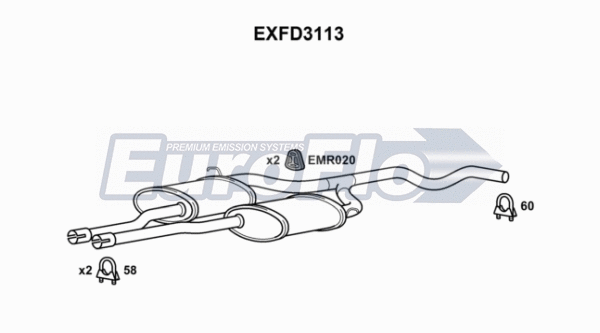Centre Muffler (EXFD3113)