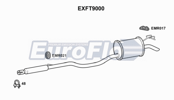 Centre/Rear Muffler (EXFT9000)