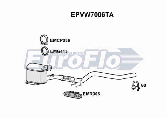 Soot/Particulate Filter, exhaust system (EPVW7006TA)