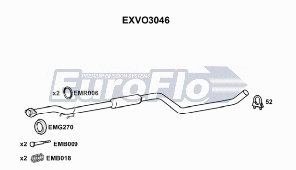 Centre Muffler (EXVO3046)