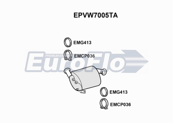 Soot/Particulate Filter, exhaust system (EPVW7005TA)