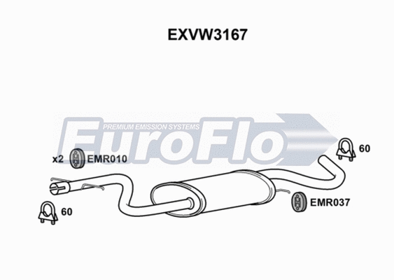 Centre Muffler (EXVW3167)